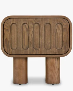 Table de chevet, Bois teinte noyer, H51 Lombok