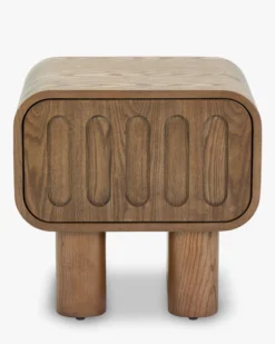 Table de chevet, Bois teinte noyer, H51 Lombok