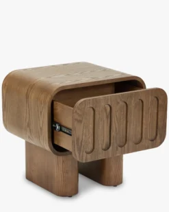 Table de chevet, Bois teinte noyer, H51 Lombok