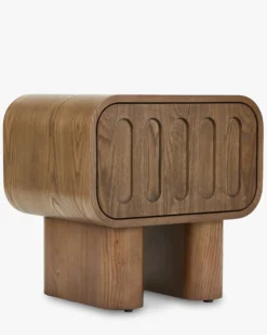 Table de chevet, Bois teinte noyer, H51 Lombok