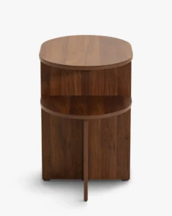 Table de chevet, Effet bois noyer, H54 Kyoto