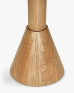 Table à manger bistrot, pour 4 personnes, Travertin waterproof & bois blond, Ø70 Elba
