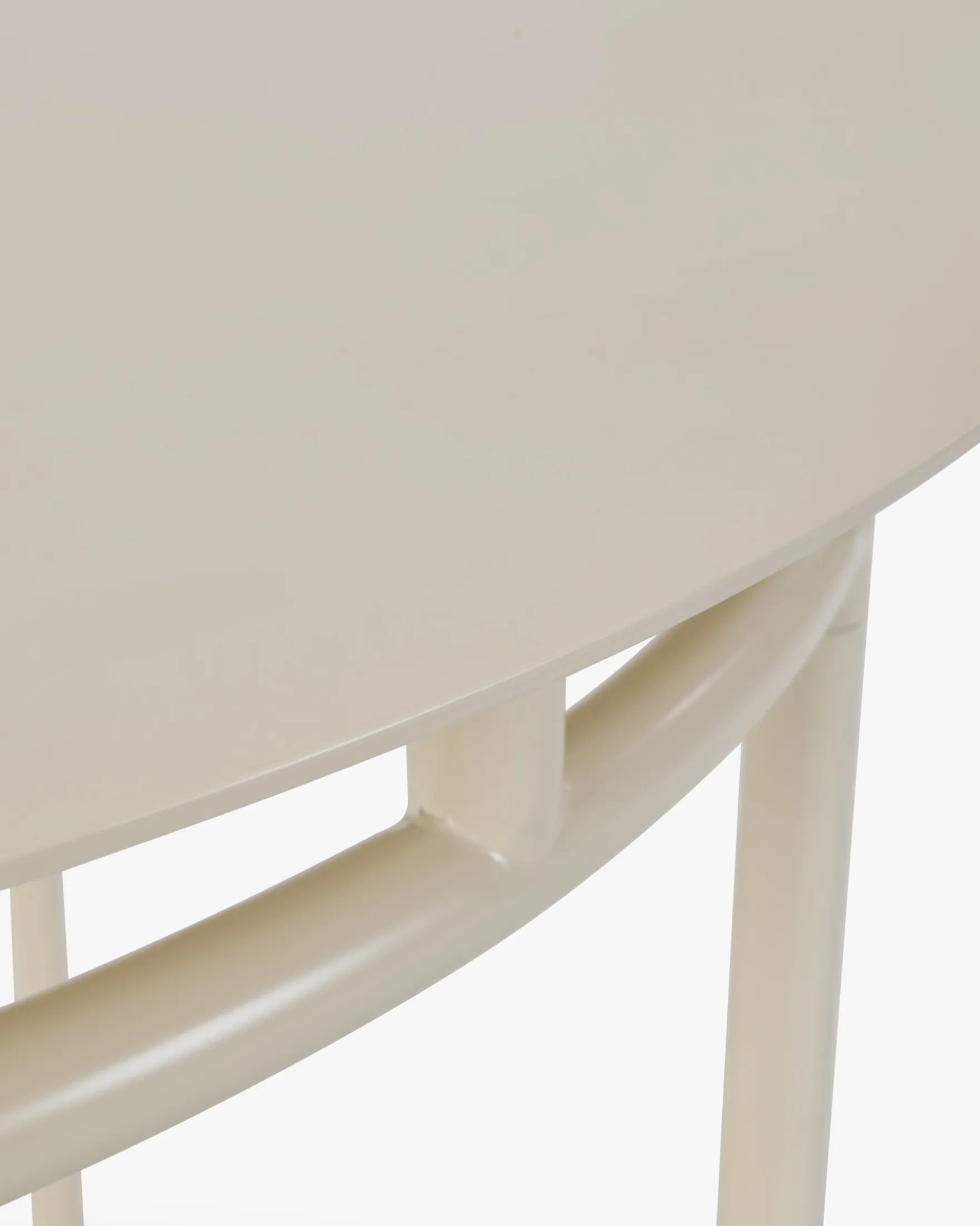 Table à manger de jardin, pour 4 personnes, Métal beige amande, Ø90 Maddalena