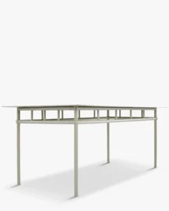 Table à manger de jardin, pour 6-8 personnes, Métal taupe waterproof, L180 Amalfi