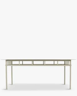 Table à manger de jardin, pour 6-8 personnes, Métal taupe waterproof, L180 Amalfi