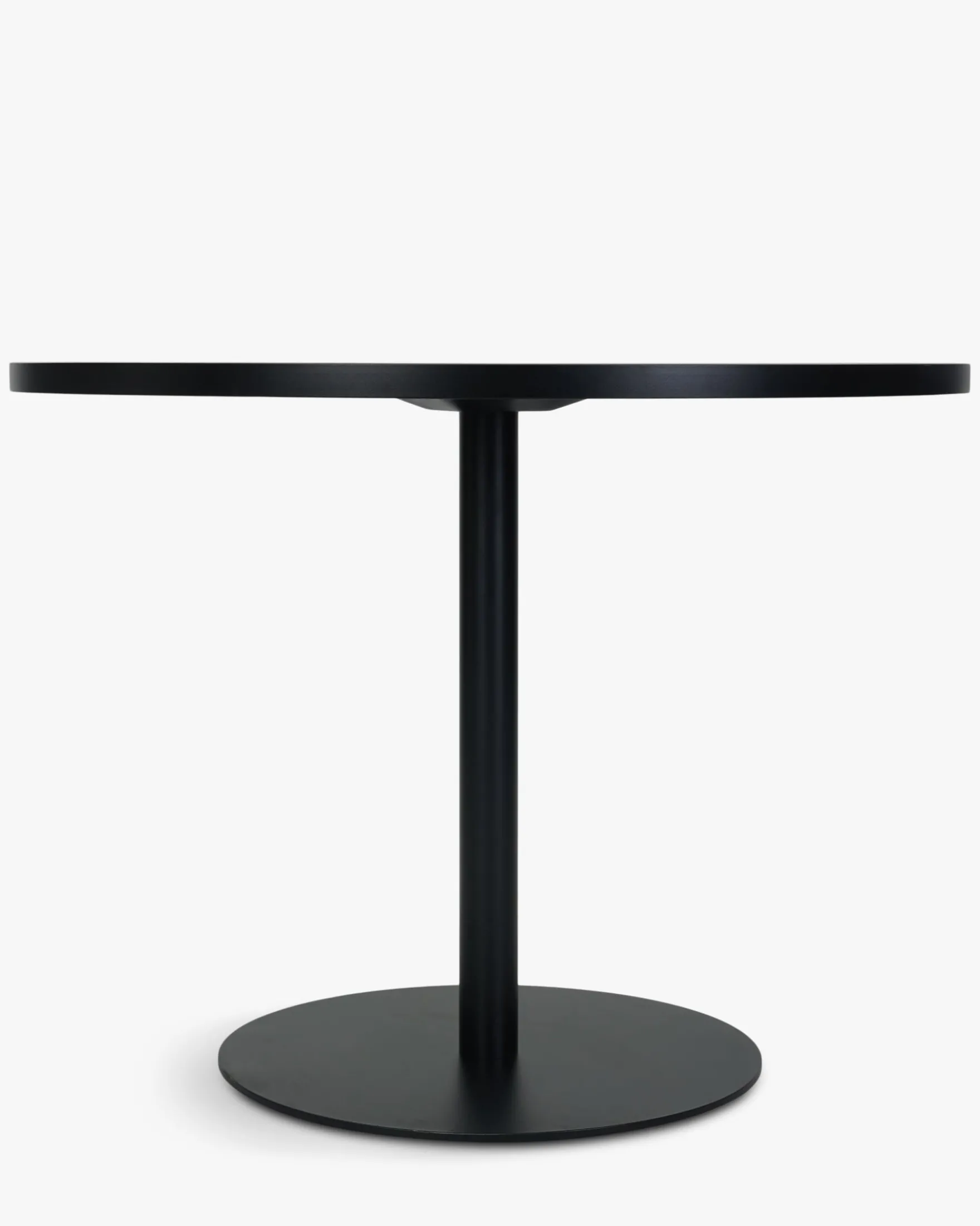 Table à manger de jardin, pour 4 personnes, Verre noir & métal noir, Ø100 Echo