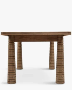 Table à manger extensible, pour 6-8 personnes, Bois de Frêne Teinte Noyer, L154-230 Temba