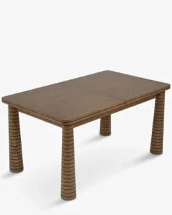 Table à manger extensible, pour 6-8 personnes, Bois de Frêne Teinte Noyer, L154-230 Temba