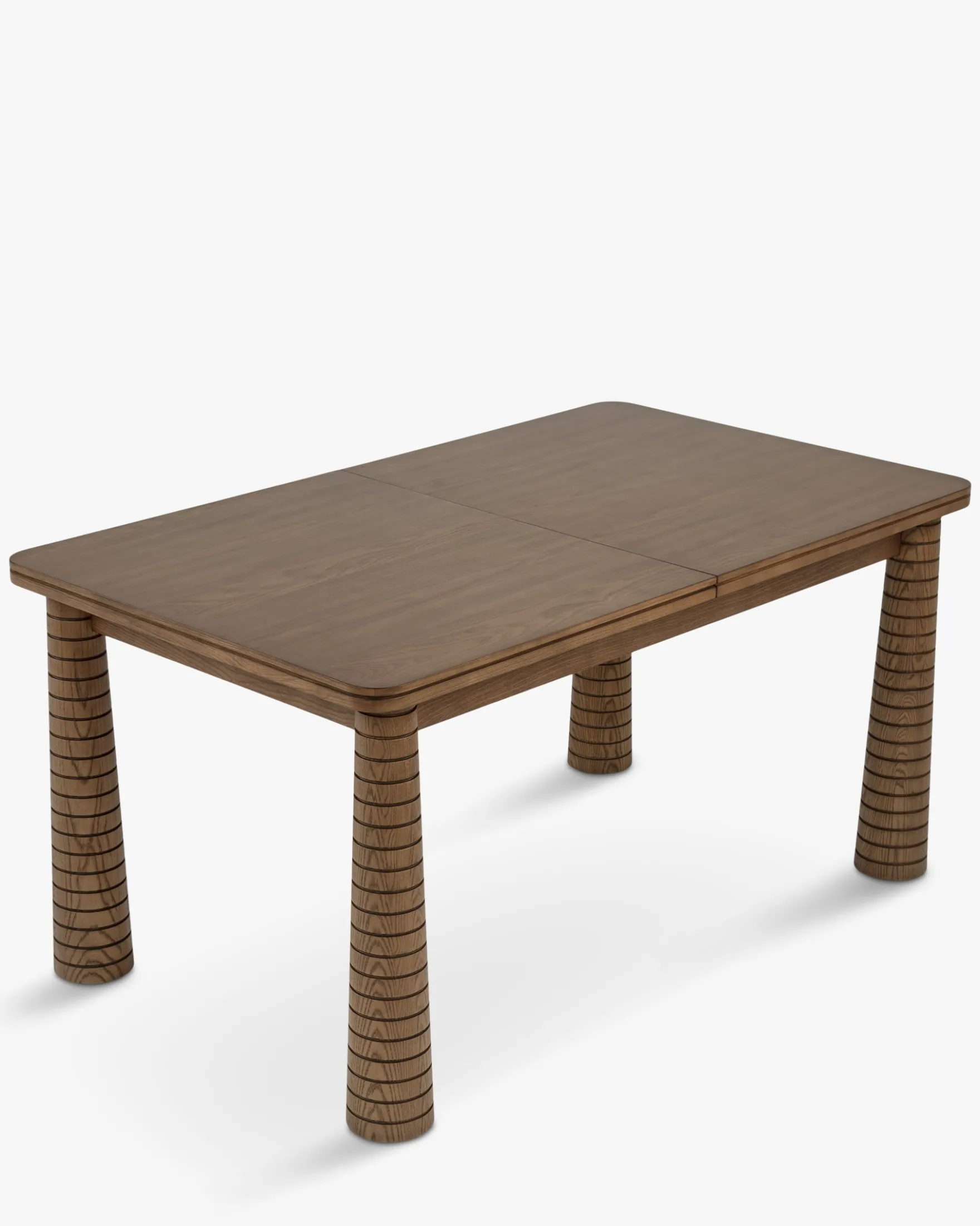 Table à manger extensible, pour 6-8 personnes, Bois de Frêne Teinte Noyer, L154-230 Temba