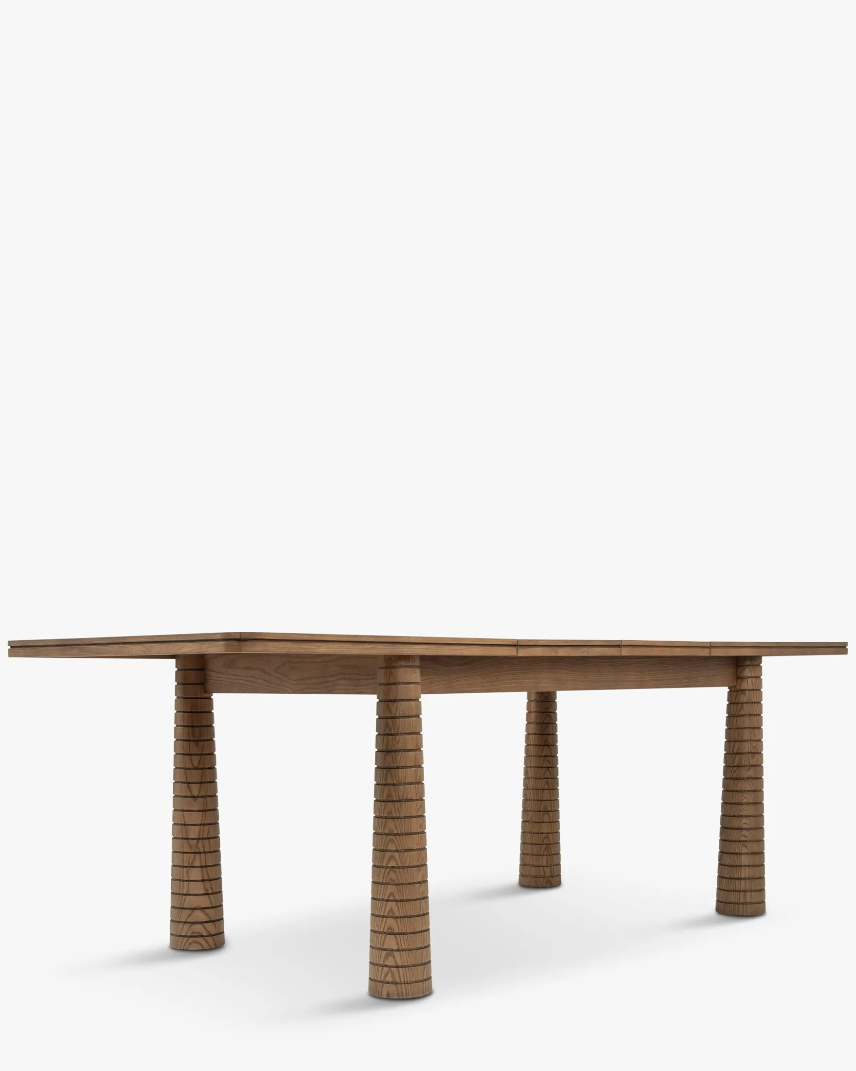 Table à manger extensible, pour 6-8 personnes, Bois de Frêne Teinte Noyer, L154-230 Temba