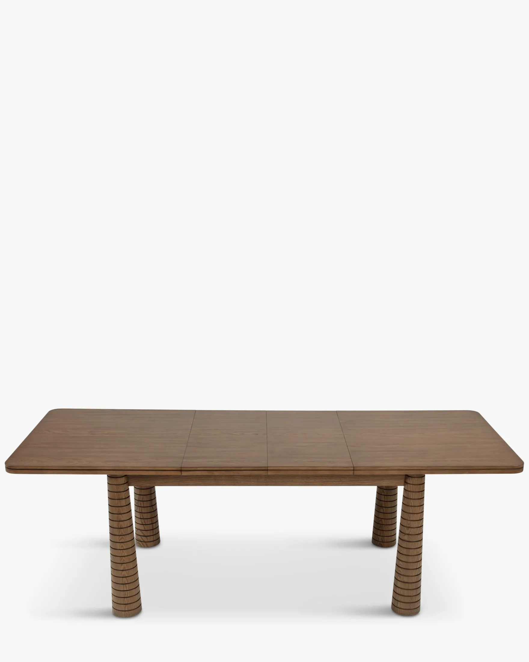 Table à manger extensible, pour 6-8 personnes, Bois de Frêne Teinte Noyer, L154-230 Temba