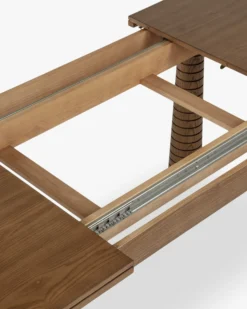 Table à manger extensible, pour 6-8 personnes, Bois de Frêne Teinte Noyer, L154-230 Temba