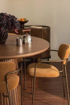Table à manger extensible, pour 4-6 personnes, Bois noyer, L120-160 Tamia