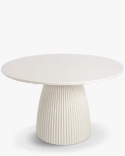 Table à manger intérieur/extérieur, Fibre de verre blanc tofu, Ø120 Athena