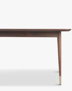 Table à manger, pour 6 personnes, Bois noyer & métal doré, L160 Vinyle
