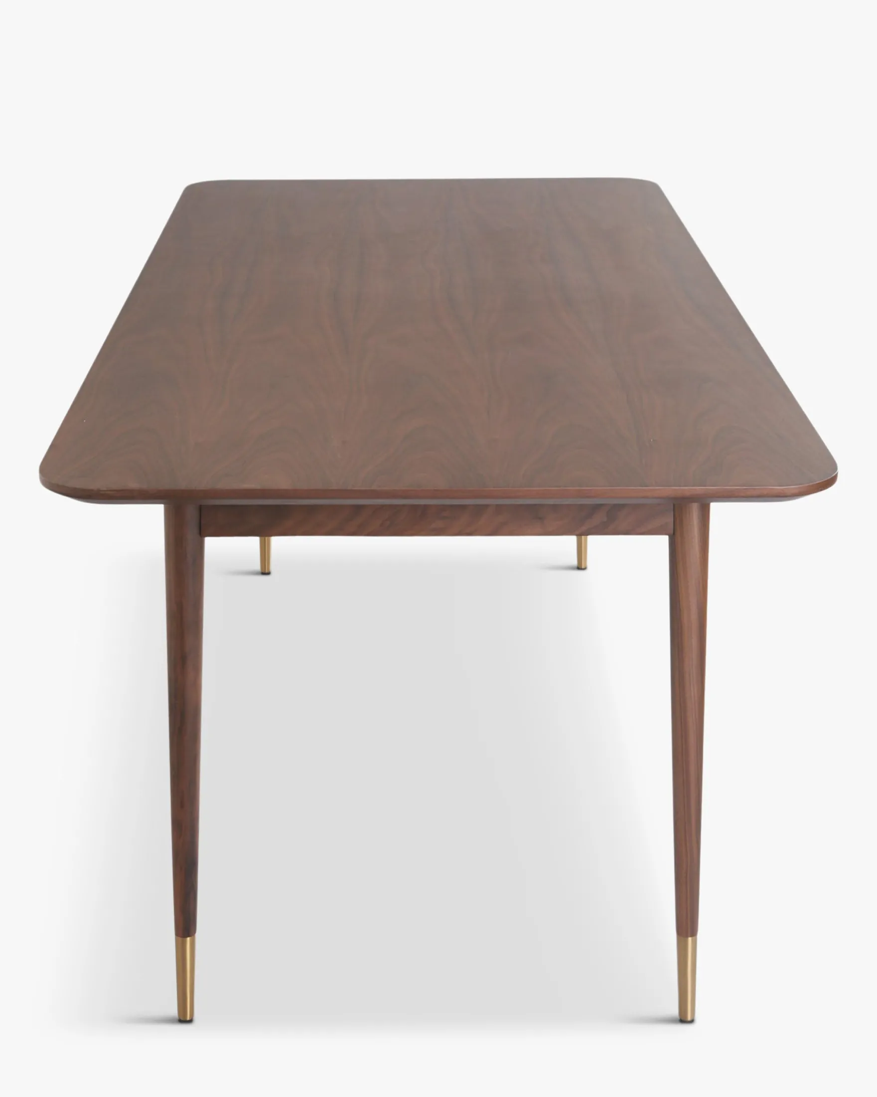 Table à manger, pour 6 personnes, Bois noyer & métal doré, L160 Vinyle