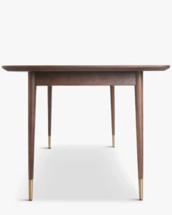 Table à manger, pour 6 personnes, Bois noyer & métal doré, L160 Vinyle