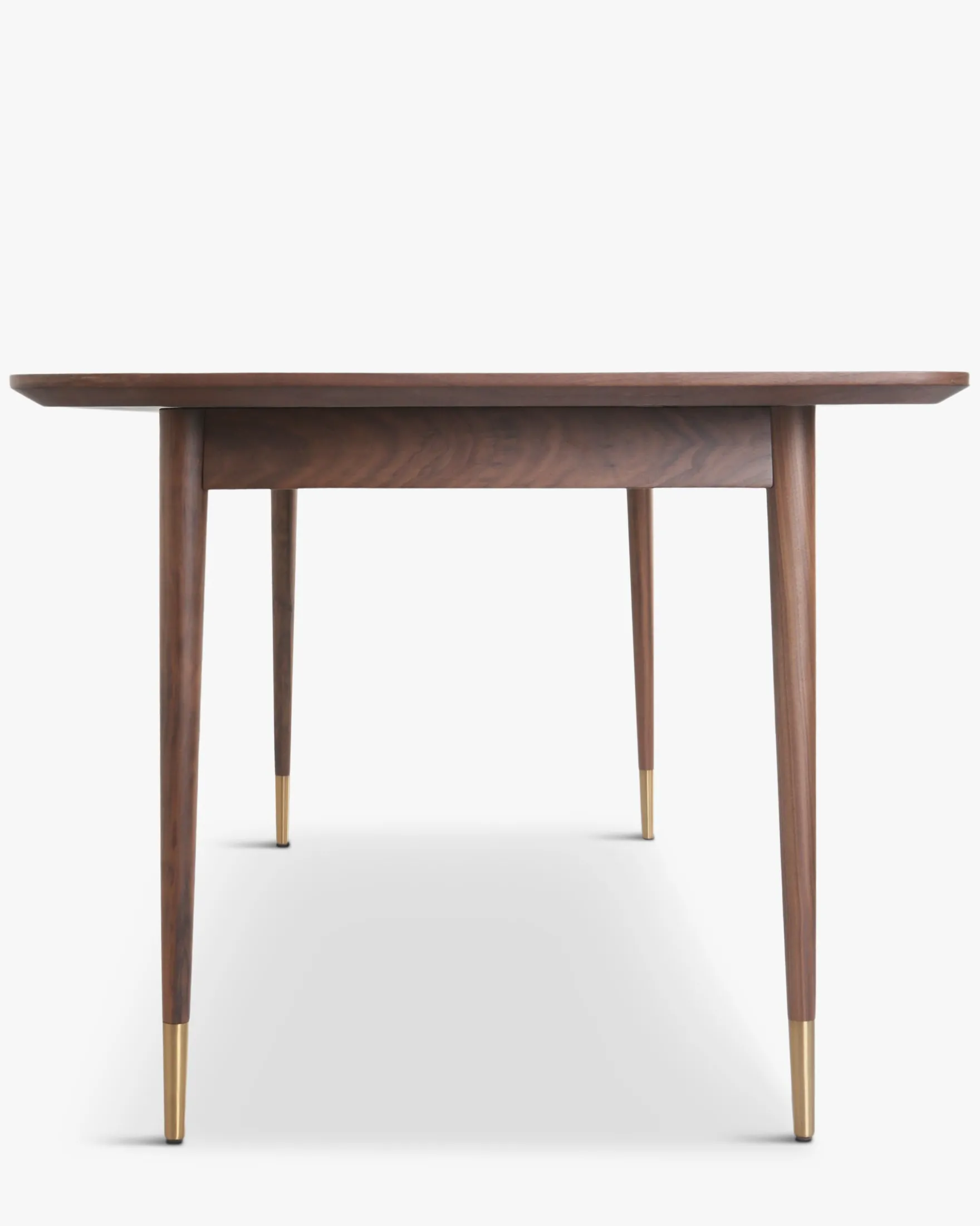 Table à manger, pour 6 personnes, Bois noyer & métal doré, L160 Vinyle