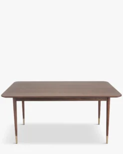 Table à manger, pour 6 personnes, Bois noyer & métal doré, L160 Vinyle