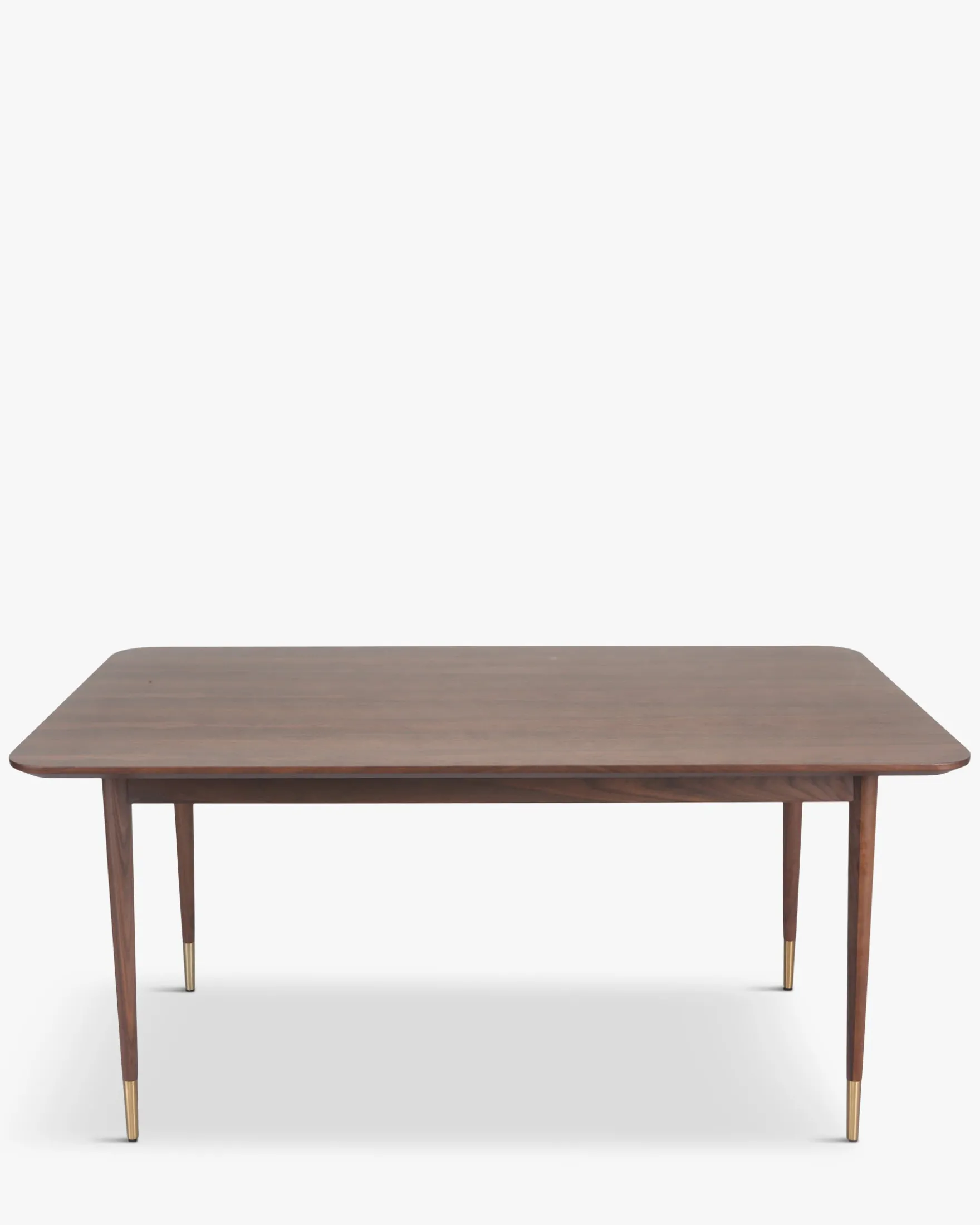 Table à manger, pour 6 personnes, Bois noyer & métal doré, L160 Vinyle