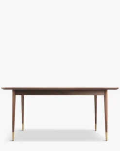 Table à manger, pour 6 personnes, Bois noyer & métal doré, L160 Vinyle