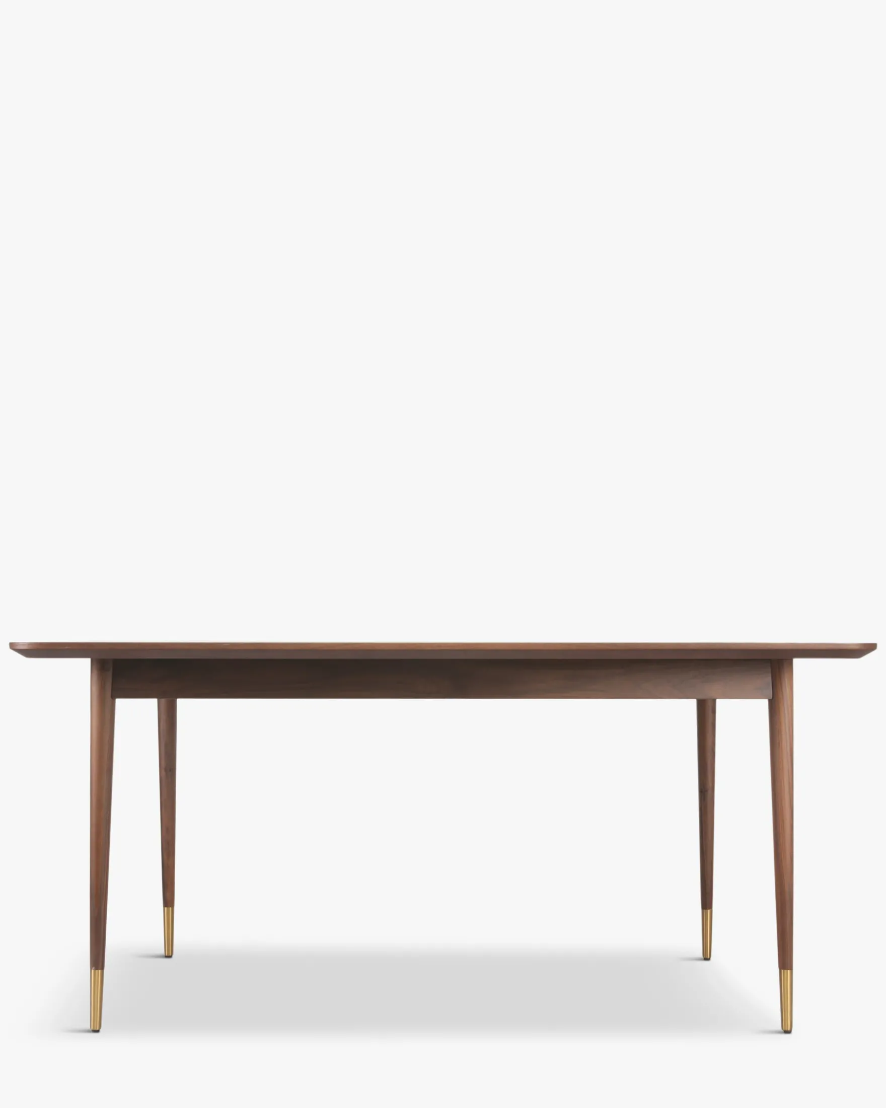 Table à manger, pour 6 personnes, Bois noyer & métal doré, L160 Vinyle