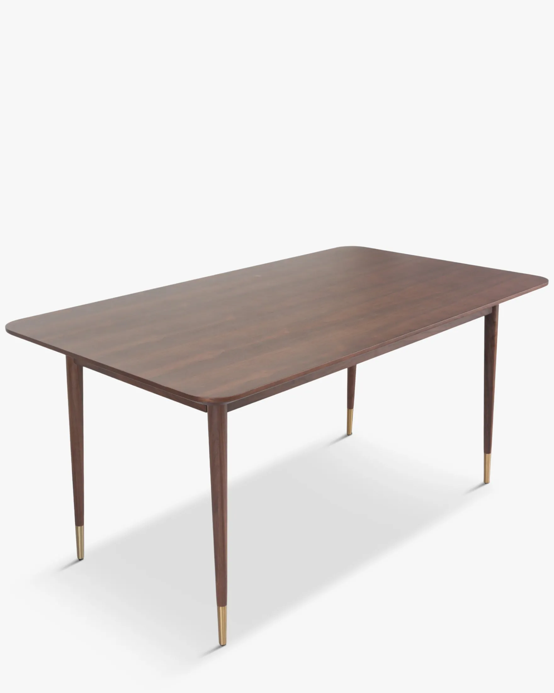 Table à manger, pour 6 personnes, Bois noyer & métal doré, L160 Vinyle