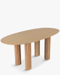 Table à manger, pour 6 personnes, Bois de chêne veiné, L180 Goya
