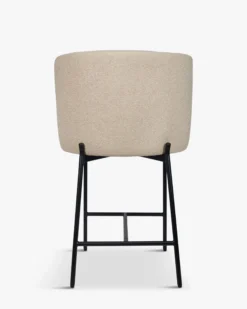 Tabouret de bar, Beige sésame & métal noir, H65 Ray