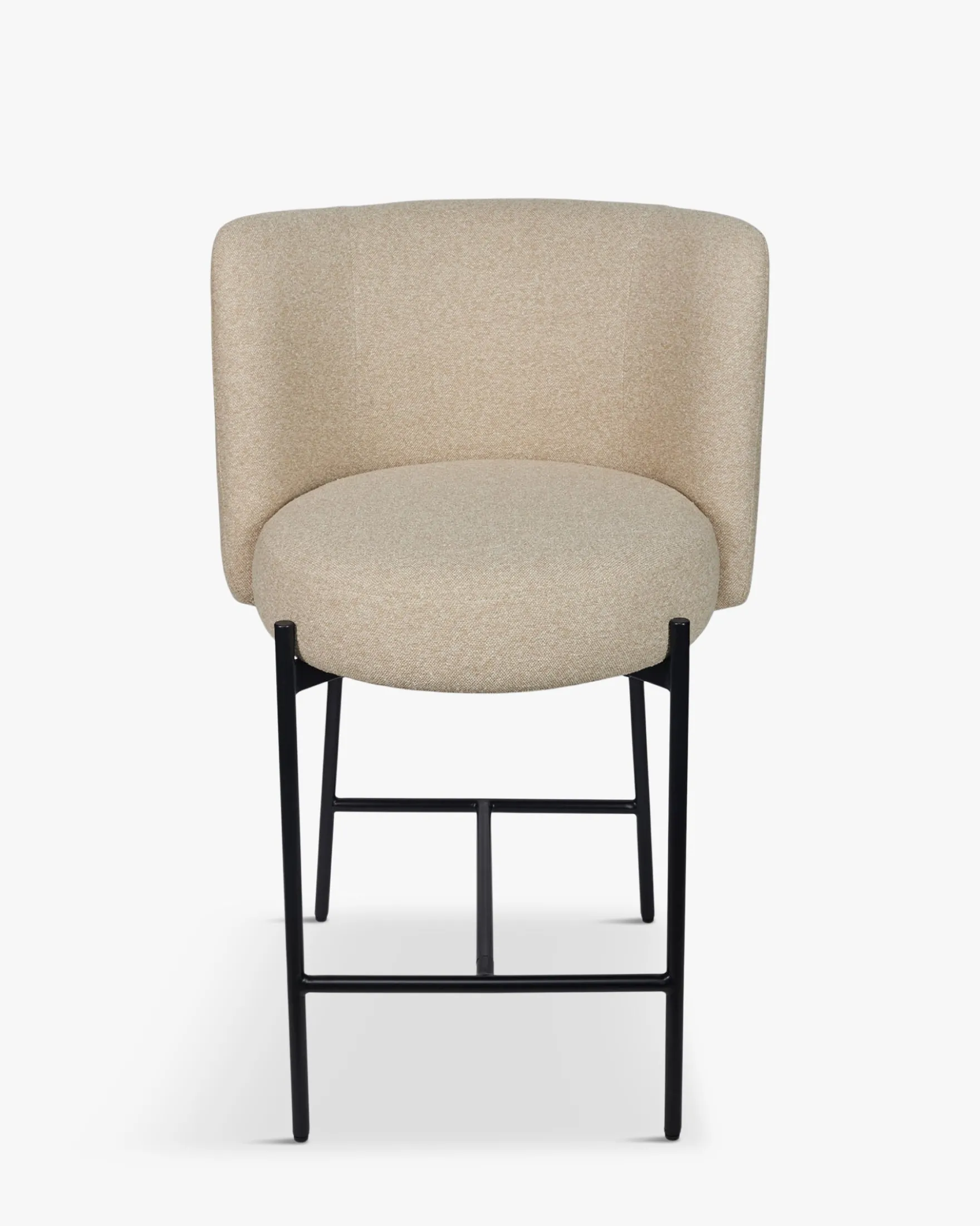 Tabouret de bar, Beige sésame & métal noir, H65 Ray