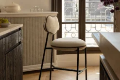 Tabouret de bar, Blanc écru texturé, H71 Arty