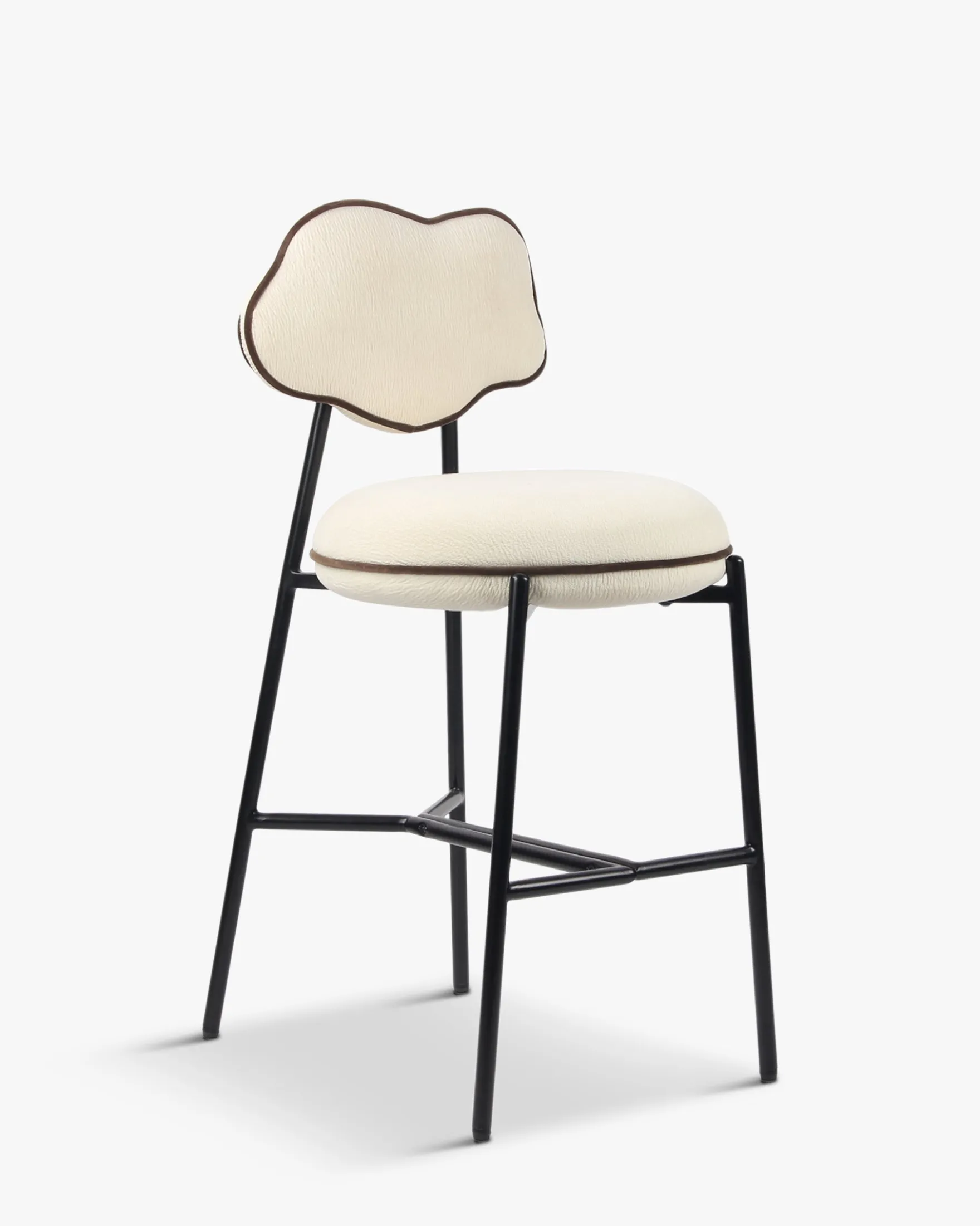 Tabouret de bar, Blanc écru texturé, H71 Arty
