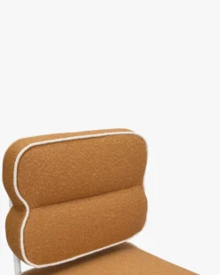Tabouret de bar de jardin, Marron Sienne & métal blanc Maddalena