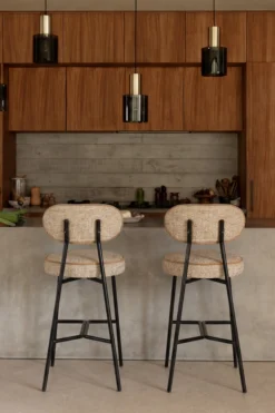 Tabouret de bar, Jaune moucheté, H71 Milo