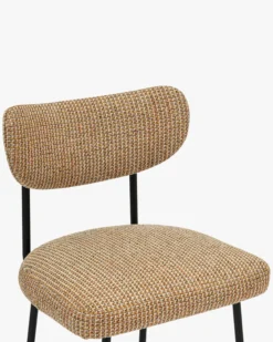 Tabouret de bar, Tweed jaune miami & métal noir, H65 Jasper