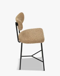 Tabouret de bar, Tweed jaune miami & métal noir, H65 Jasper