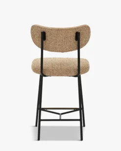 Tabouret de bar, Tweed jaune miami & métal noir, H65 Jasper