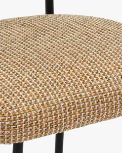 Tabouret de bar, Tweed jaune miami & métal noir, H65 Jasper