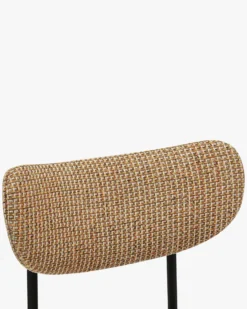 Tabouret de bar, Tweed jaune miami & métal noir, H65 Jasper