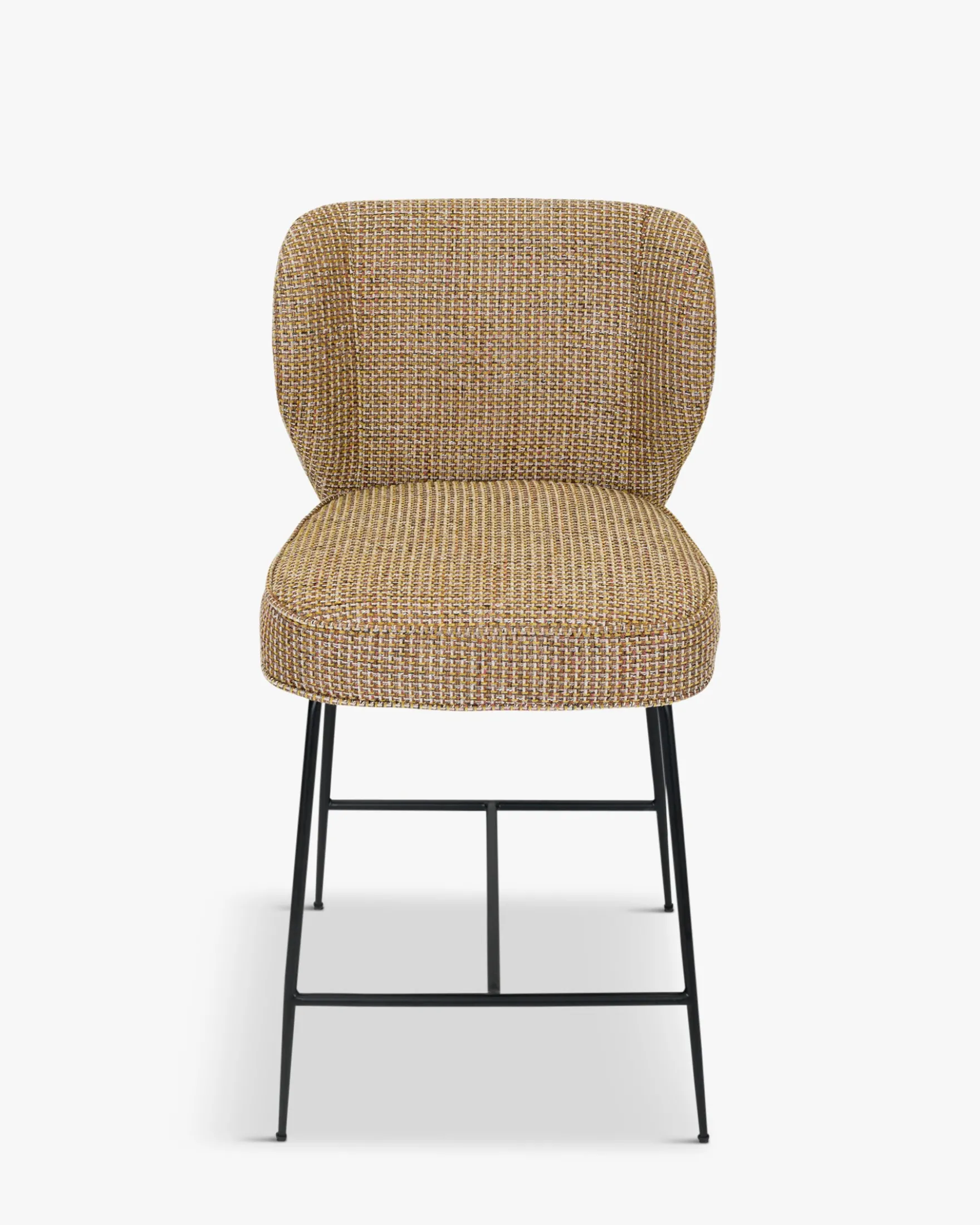 Tabouret de bar, Tweed jaune miami & metal noir, H65 Wayne