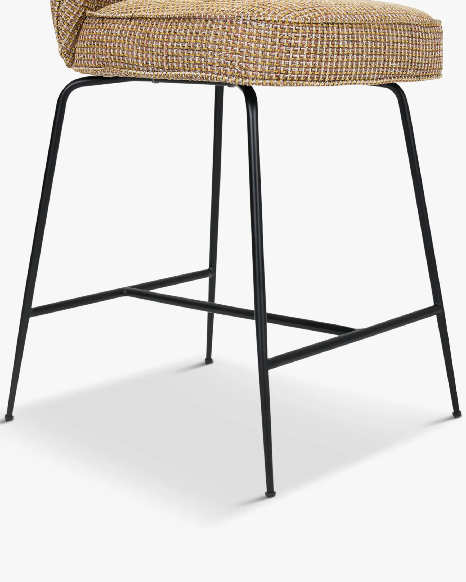 Tabouret de bar, Tweed jaune miami & metal noir, H65 Wayne