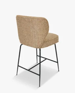 Tabouret de bar, Tweed jaune miami & metal noir, H65 Wayne