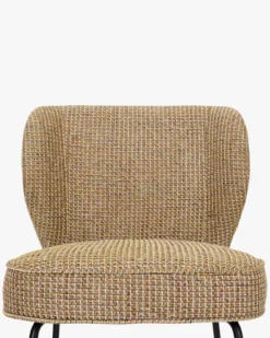 Tabouret de bar, Tweed jaune miami & metal noir, H65 Wayne