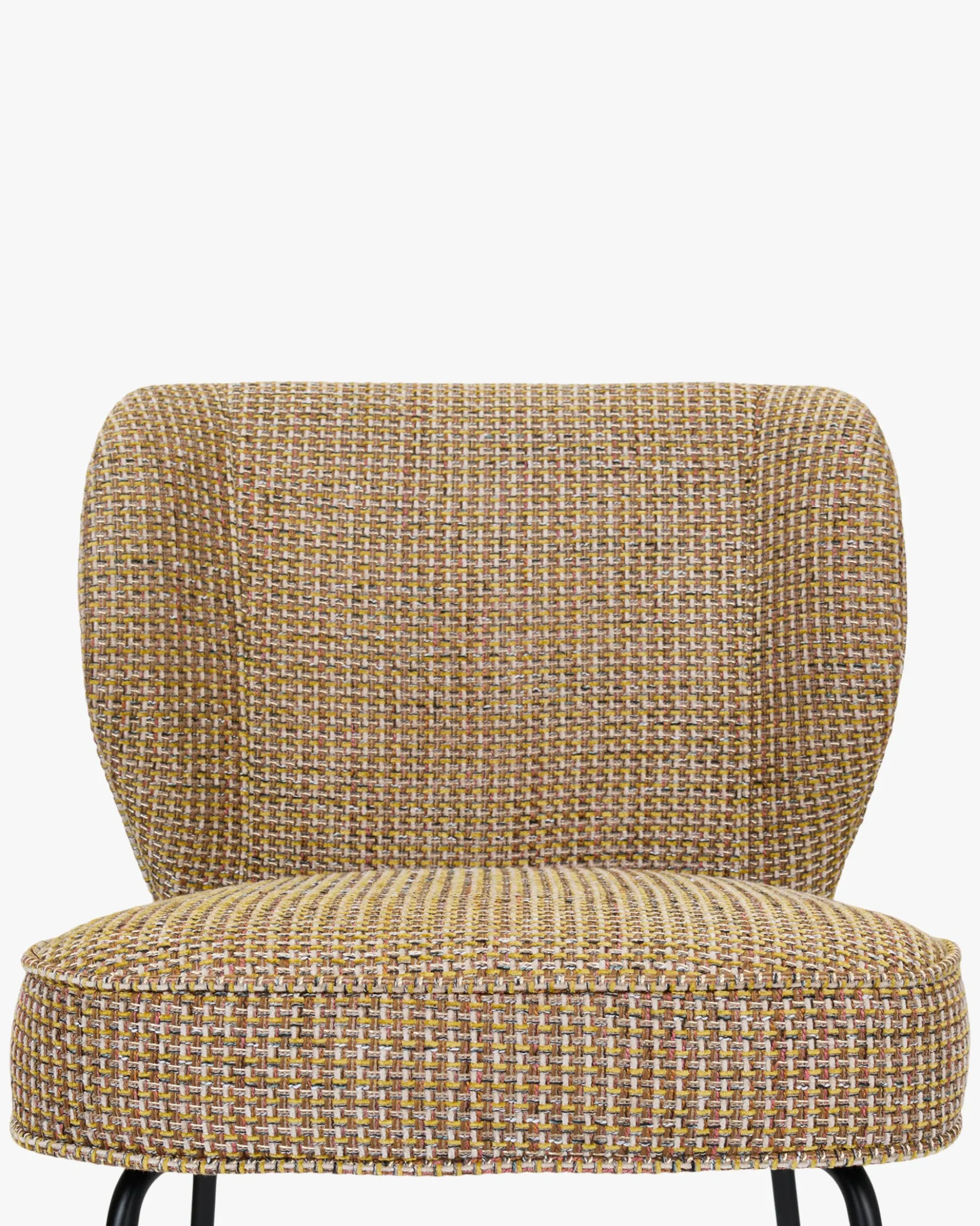 Tabouret de bar, Tweed jaune miami & metal noir, H65 Wayne