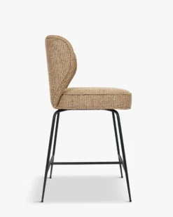 Tabouret de bar, Tweed jaune miami & metal noir, H65 Wayne
