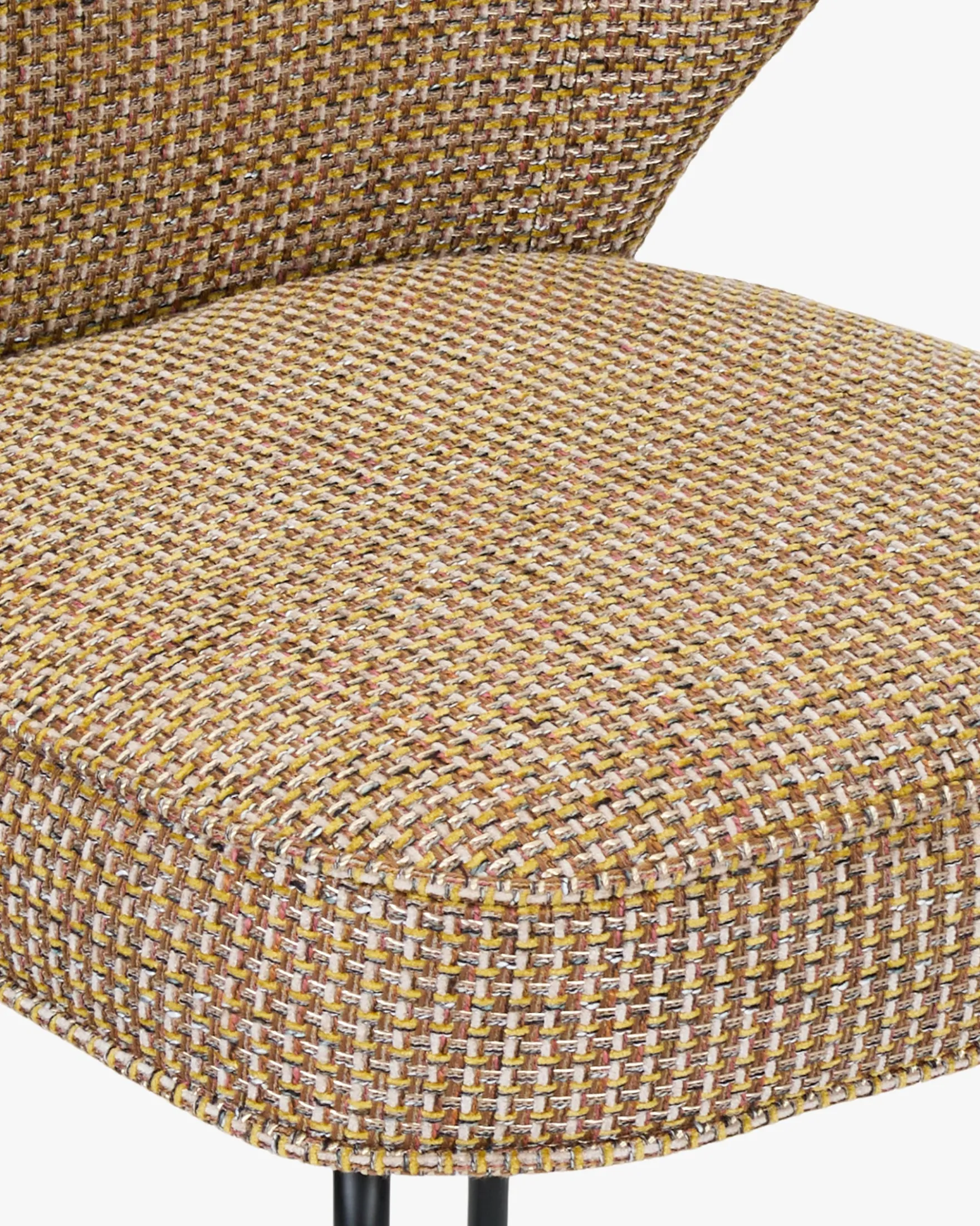 Tabouret de bar, Tweed jaune miami & metal noir, H65 Wayne
