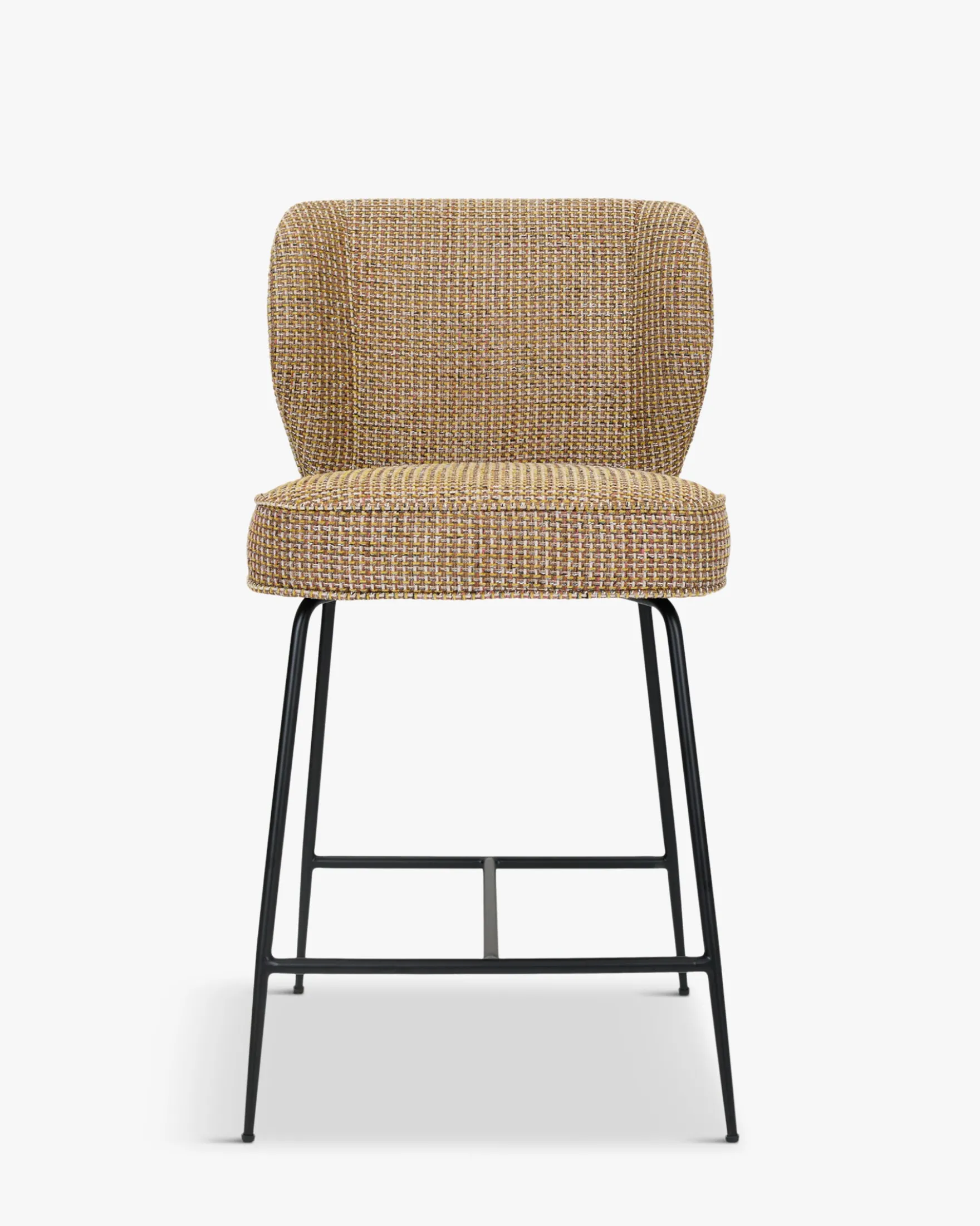 Tabouret de bar, Tweed jaune miami & metal noir, H65 Wayne
