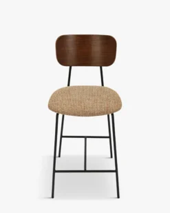 Tabouret de bar, Tweed jaune miami & métal noir, H68 Eero