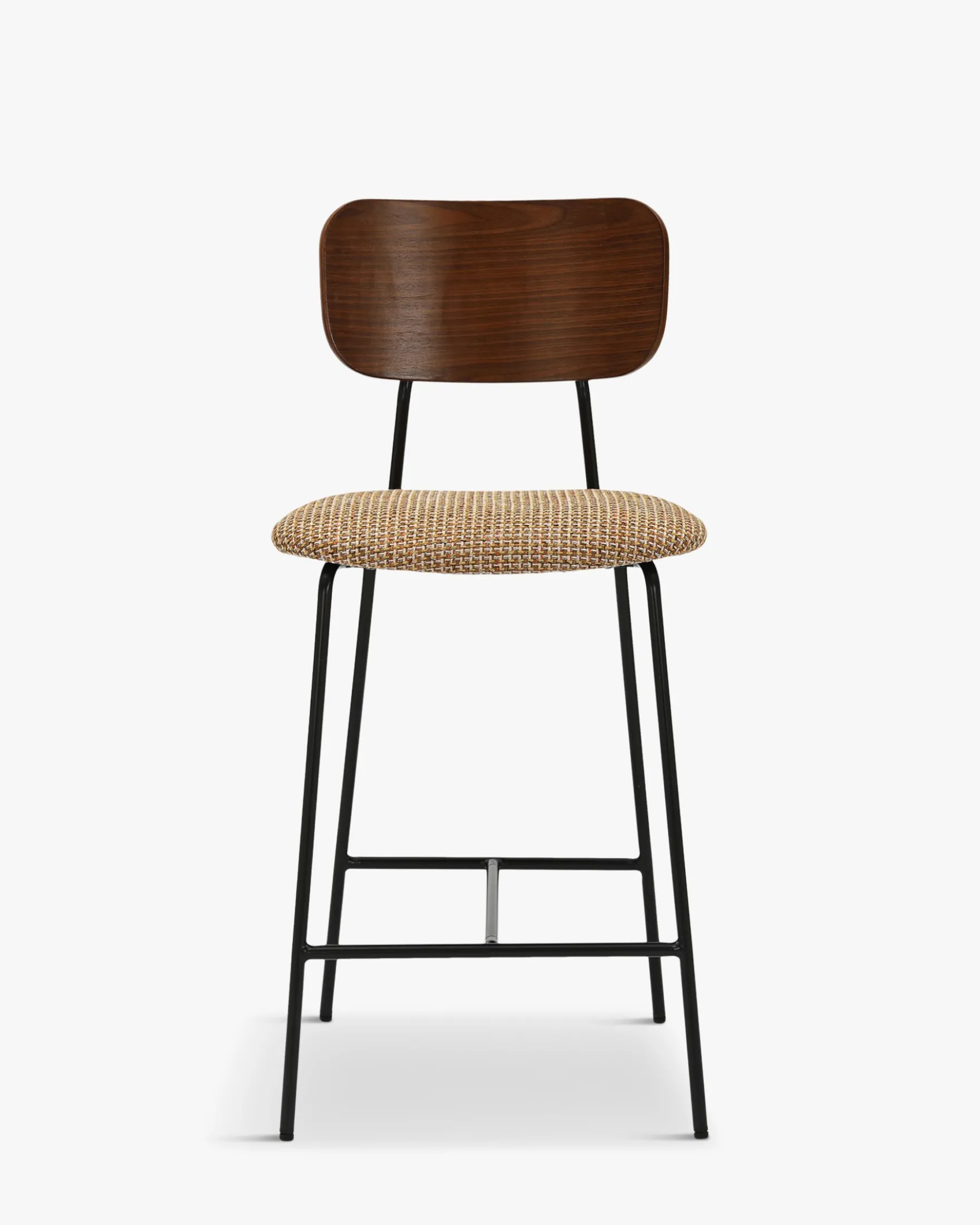 Tabouret de bar, Tweed jaune miami & métal noir, H68 Eero