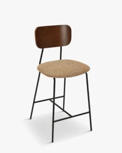 Tabouret de bar, Tweed jaune miami & métal noir, H68 Eero